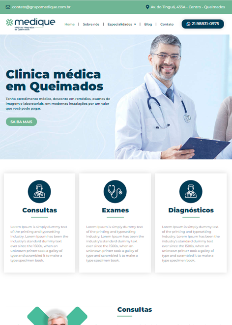 Criação de sites RJ Grupo Medique