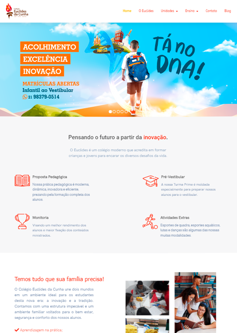Criação de sites RJ Colégio Euclides da Cunha