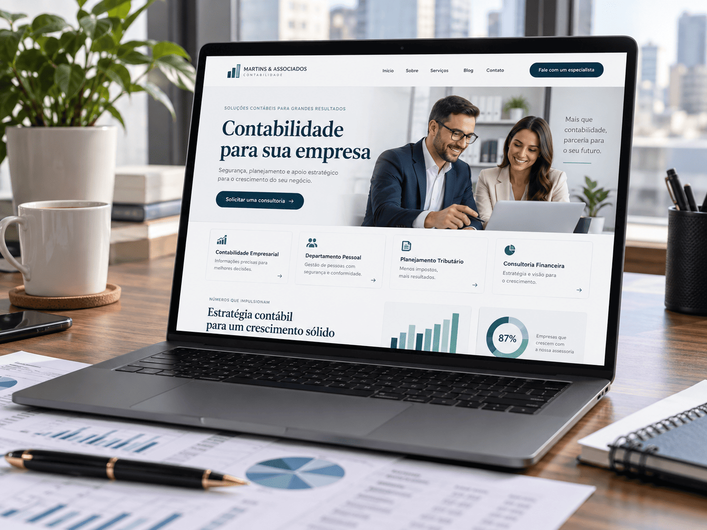 Layout de um Site contábil