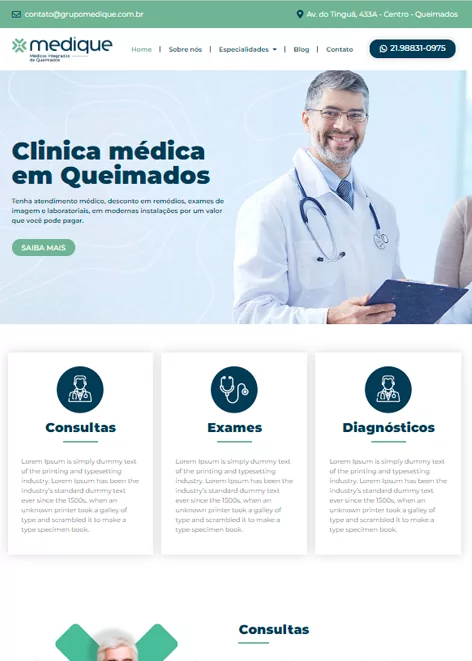 Criação de sites RJ Grupo Medique