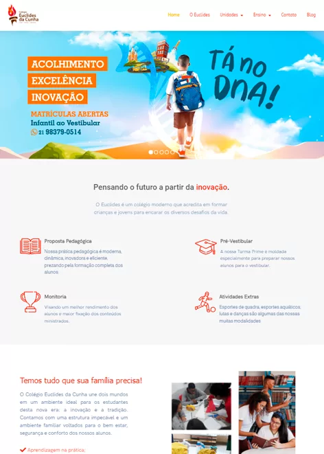 Criação de sites RJ Colégio Euclides da Cunha